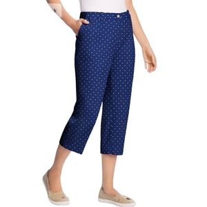 Lauren Jeans By Ralph Lauren Blue Polka Dot Pant Size 8